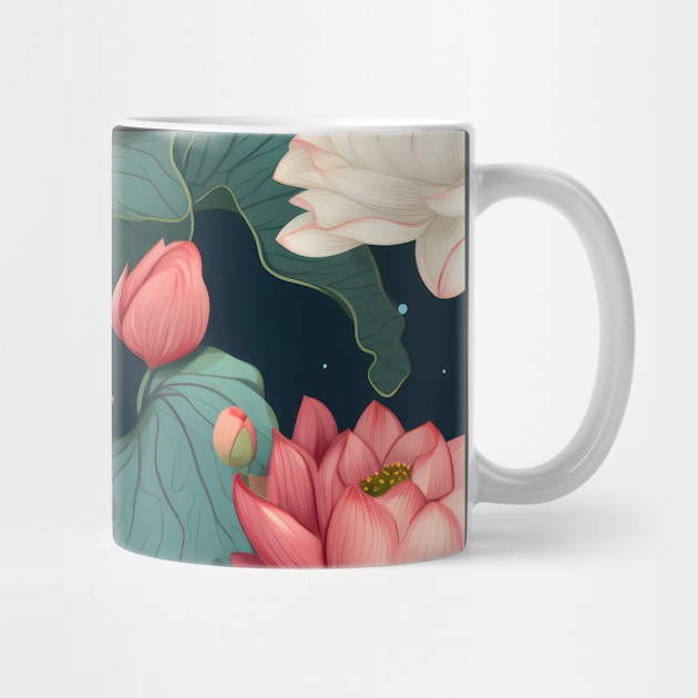 Serenity Blooms: Timeless Lotus Flower Pattern by star trek fanart and more